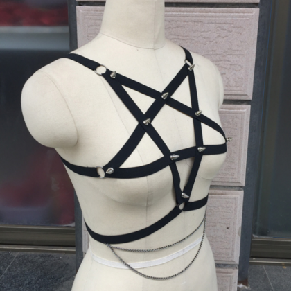 Rivet Strap Bra Black Wire Harness