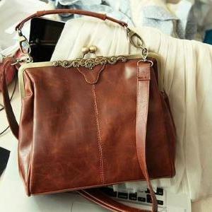 Vintage Hollow Satchel Tote Shoulde..