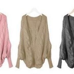 Batwing Knitted Open Front Cardigan..