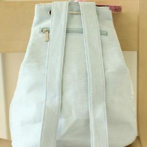 Vintage Pastel Bleu Canvas Backpack