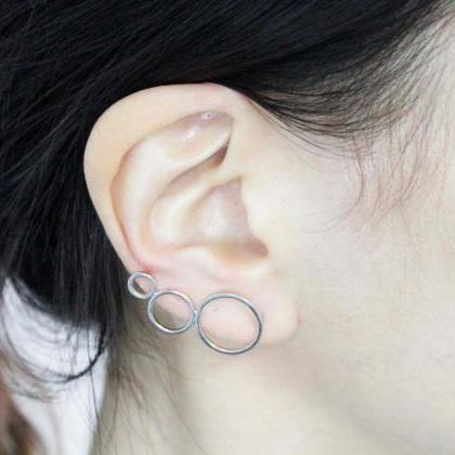 Geometric Circles In Line Earrings In Line Ear..