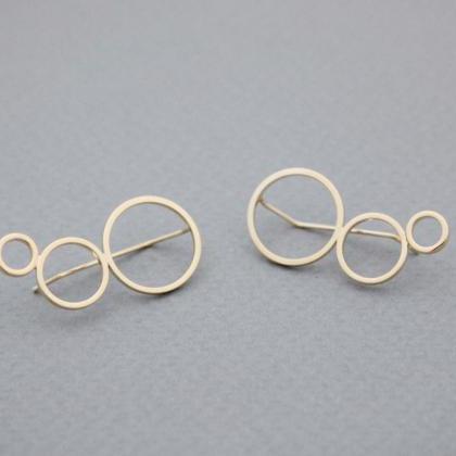 Geometric Circles In Line Earrings In Line Ear..
