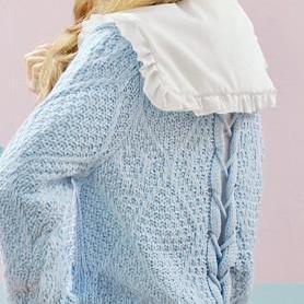 Hollow Kitted Cross Jumper Sweater In Pastel..