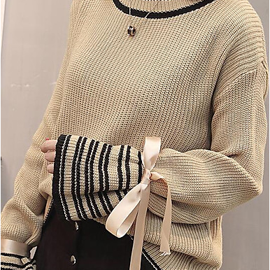 Women's Basic stripe Pullover sweat..