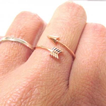 Arrow Ring - 14 Kt Gold Over Sterling Silver Arrow..
