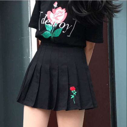 Korea style rose flower embroidery ..