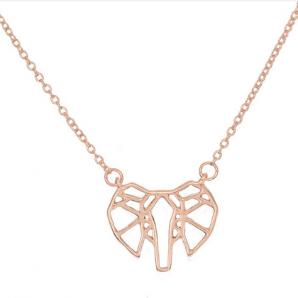 Hollow Out Elephant Pendant Necklace