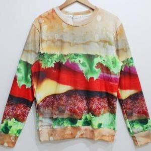 Fashion Zero Fat Harajuku Cheese Burger Sweater