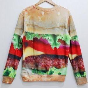 Fashion Zero Fat Harajuku Cheese Burger Sweater