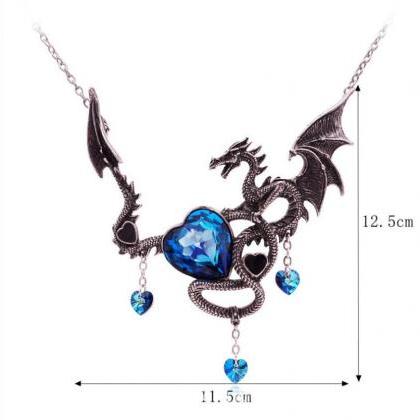 Gothic Dragon Mosaic Halloween Necklace