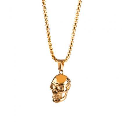 Punk Skull Men Necklace Trendy Stai..