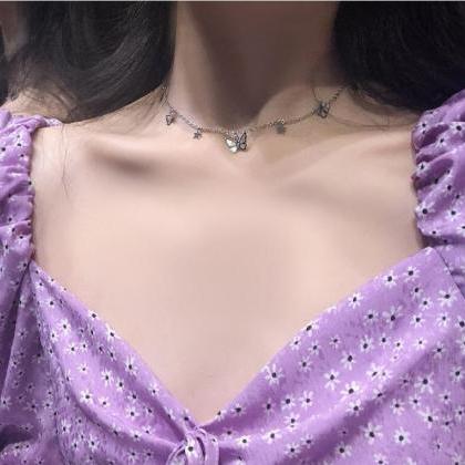 Butterfly clavicle necklace