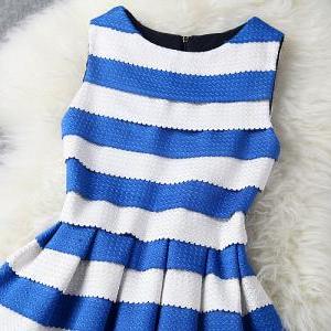 Blue And White Stripe Dress