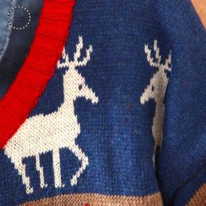 Winter Female Christmas Elk Long-sleeved Sweater