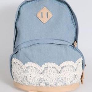 Denim Authentic Lace Backpack