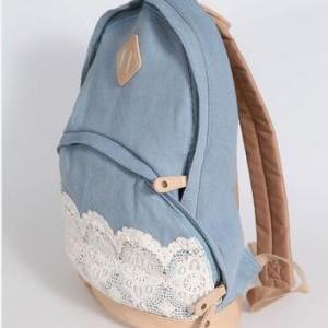 New Denim Authentic Lace Backpack