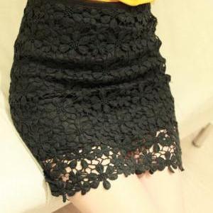 Fashion Nice Crochet Lace High Wais..