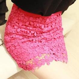 Fashion Nice Crochet Lace High Wais..