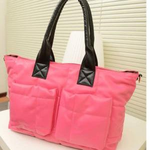 Fashion Pink Leather Down Handbag&S..