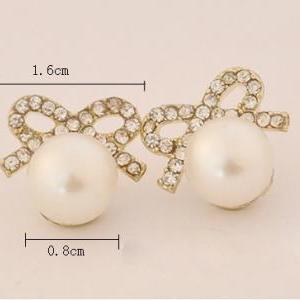 Fashion Vintage Pearl Bow Earring&S..