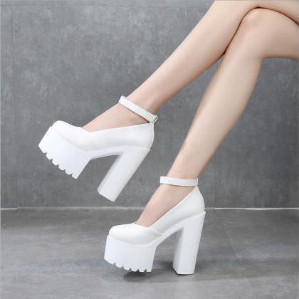 15cm thick heel high heel platform ..
