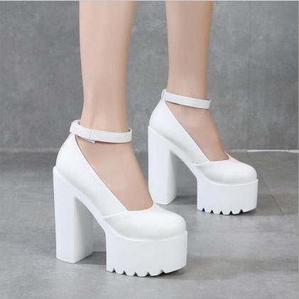 15cm thick heel high heel platform ..
