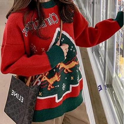 Women'sChristmas Sweater Pullover J..