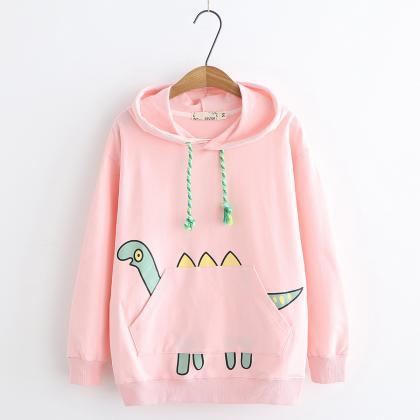 Free shipping cute dinosaur hoodie