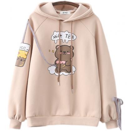 Cute Bear Hoodie Sweater Coat