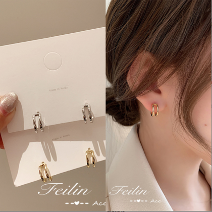 S925 silver pin stud earrings