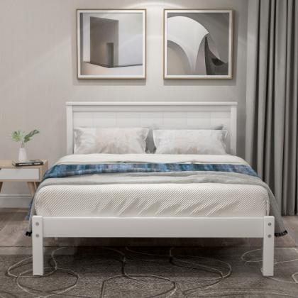 Twin size White color bedroom wood ..