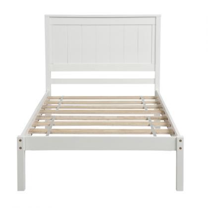 Twin size White color bedroom wood ..