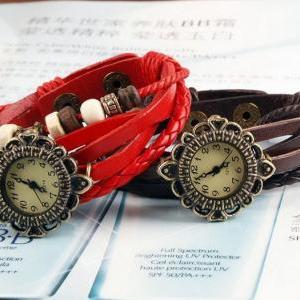 Dragonfly Pendant Women Bracelet Watch,wooden..