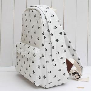 Little Anchor White Canvas Backpack