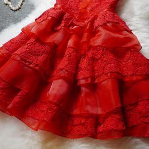 Fashion Lace Embroidered Organza Dress