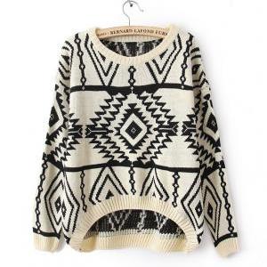 Cute Long And Short In Front Geometry Long Sleeve..