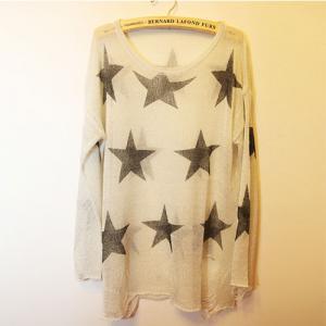 Fashion Loose Fitting Star Print Kn..