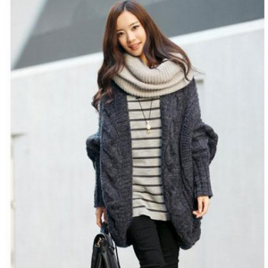Womens Cable Knitted Batwing Sleeve Cardigan Tops..