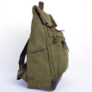 Army Green Canva Backpacks Canvas-leather..