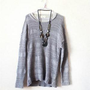 Pierced Loose Knit Sweater