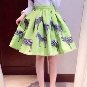 Adorable Zebra Print Retro Skirt