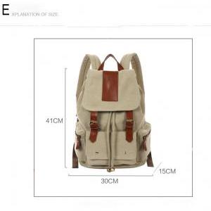 Fashion Cream Retro With Leather Backpack