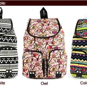 Fashion Owl Rhombus Pattern Bag Ht625dj