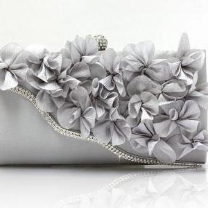 Silver Color Bridal Pearl Clutch-Lu..