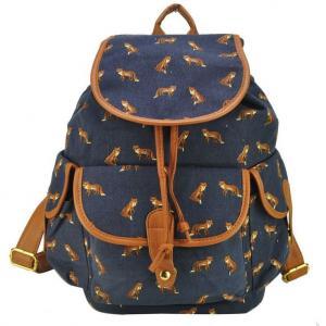 Animal Print Graphic Canvas Girl Backpack
