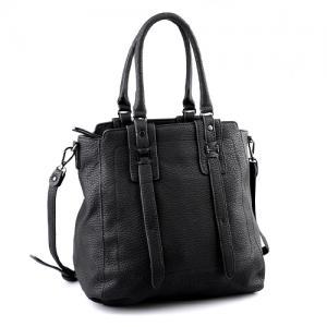 Charcoal Black Leather Handbag Blac..