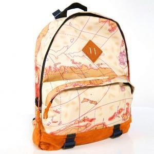 World Map Print Canvas Girl Backpack