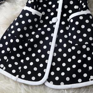 Black And White Long Jacket With Po..