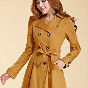 Fashion Golden Color Trench Winter ..