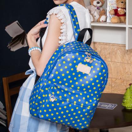 Cute Dot Watermelon Backpack - Blue